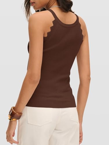 Image of ANRABESS Womens Summer Tank Tops Sleeveless Ribbed Camisole | Spaghetti Strap Cami Sweater, Soft Lightweight, Slim Knit, Casual Beach Vacation Travel Office Clothes, Spring Fall Layering