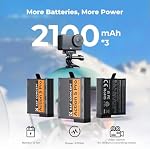 K&F CONCEPT 3-Pack Batterie Osmo Action Extreme Plus (2100mAh) et Chargeur Set, compatible avec DJI Décision 6 Osmo 360 Décision 5 Pro Décision 4 Décision 3 Caméras