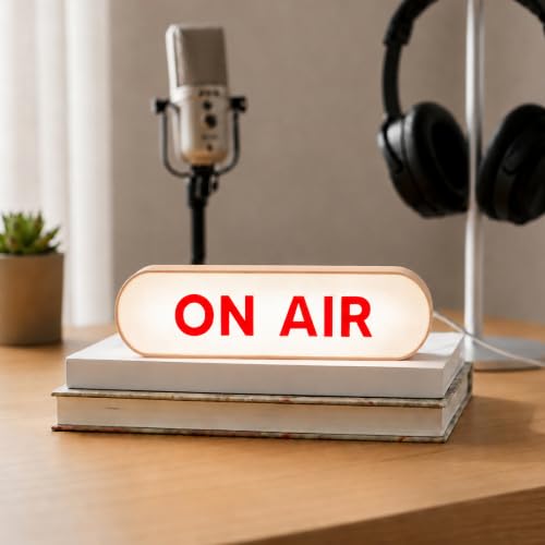 ON AIR Sign LED Light Box for Podcast Studio