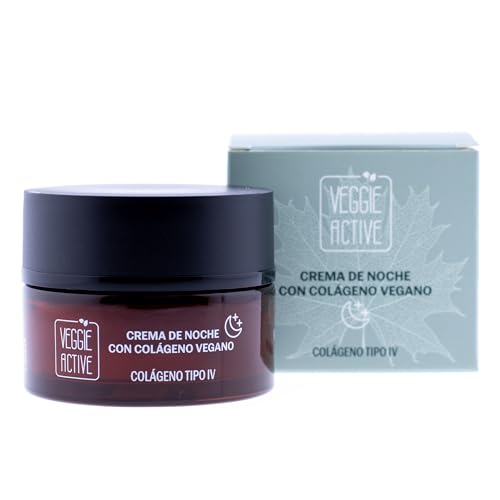 N&D Veggie Active Crema de Noche Facial con Colágeno Vegano Tipo IV, Antiarrugas Reafirmante Rostro Cuello y Escote, Piel Seca o Madura, Vegana Mujer, 50 ml