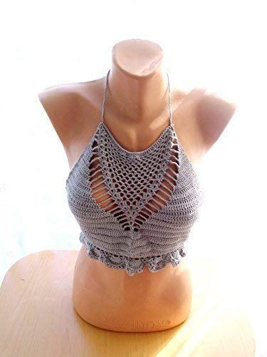 grey crochet top
