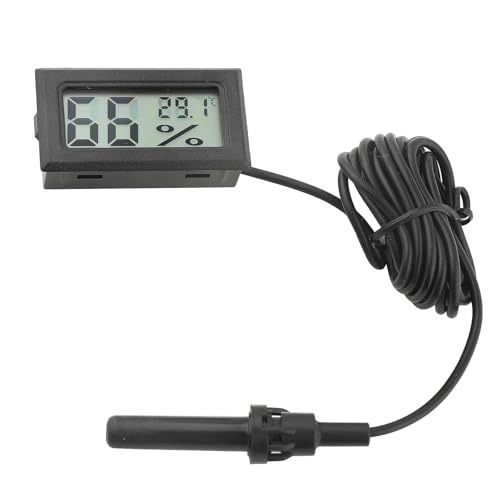 Reptile Tank Accessories, Digital Thermometer and Hygrometer, LCD Display Probe for Reptile Incubator, Terrariums, Pet Tanks, Temperature and Humidity Monitoring