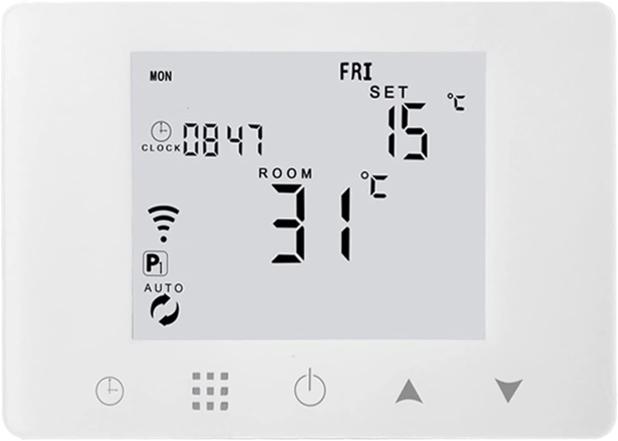 Amazon.co.jp デジタル温度調節計 WiFiスマート WiFiスマートサーモスタット壁掛けガスボイラー加熱温度コントローラの作業