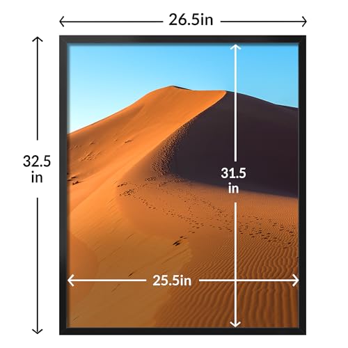 LaVie Home 26x32 Picture Frame for Wall Display, 26x32 Black Picture Frame with HD Plexiglas, 26 x 32 Photo Frame 1 Pack, Display Frame for Vertical or Horizontal, Classic Collection
