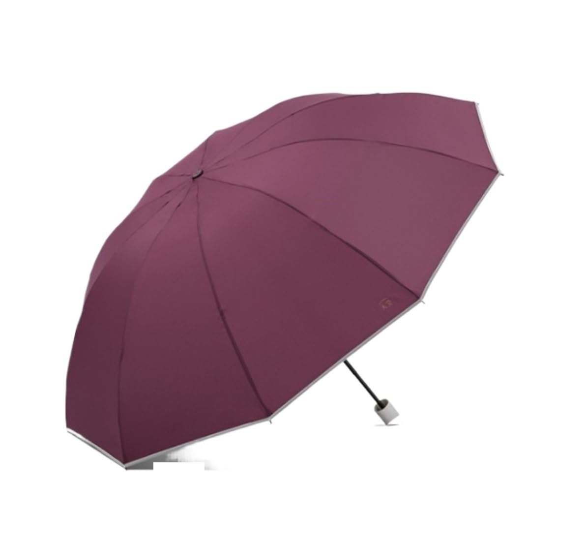 Beschichtung Gegen Anti-Rebound-Regenschirm, Umgekehrter Regenschirm, Reflektierender Streifen, Vollautomatischer Sonniger Regenschirm, 10 Knochen Windsicher Leicht Klassisch(Rood)