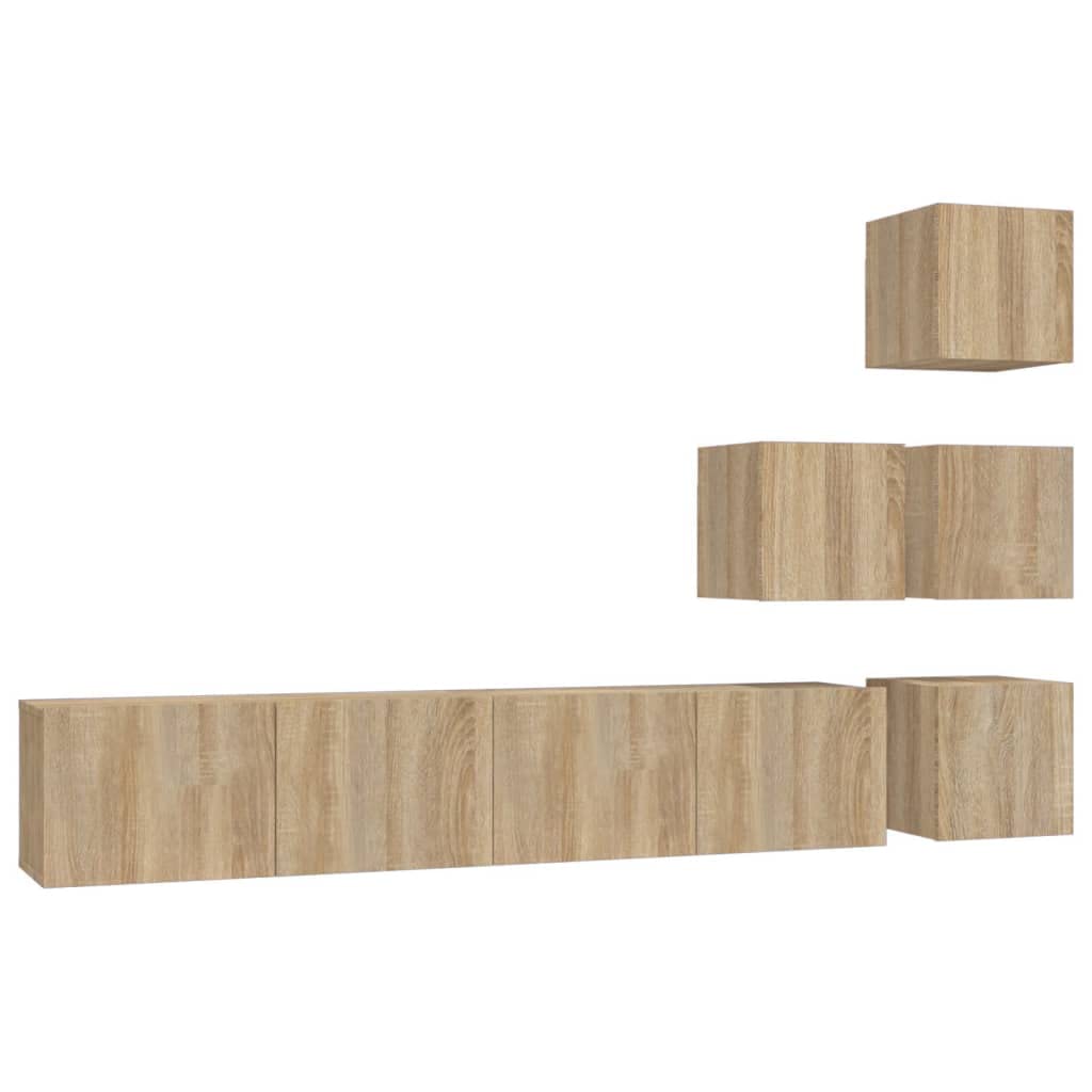 Mobile da parete per TV in rovere Sonoma, mobile pensile decorativo con molto spazio per chiavi e blocchi appunti, superficie facile da pulire, montaggio facile con istruzioni (lingua italiana