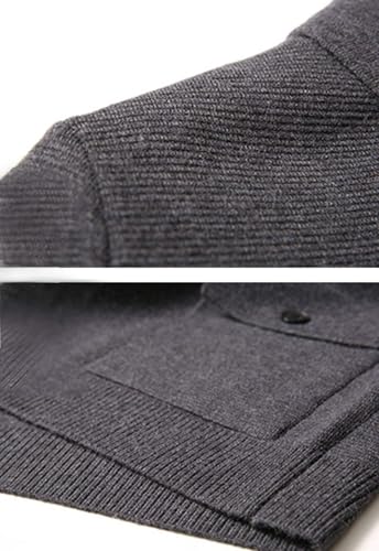 Flygo Men's Casual Lapel Slim Long Sleeve Button Down Knitted Cardigan Sweaters4