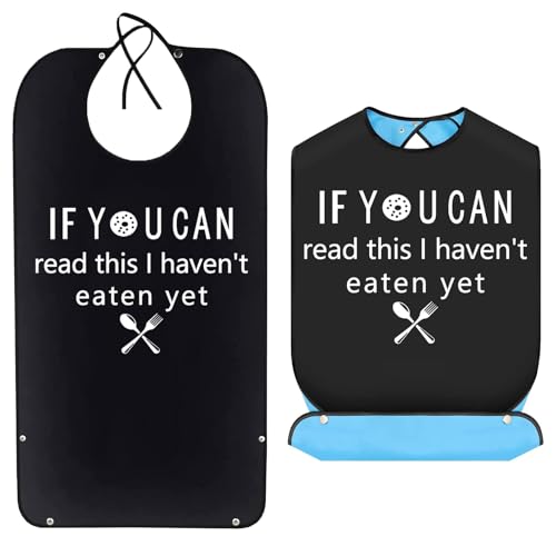 Gatwrmth Adult Bibs for Men & Women - Reusable Waterproof Bibs for Adults & Elderly with Fun Message Adjustable Clothing Protector