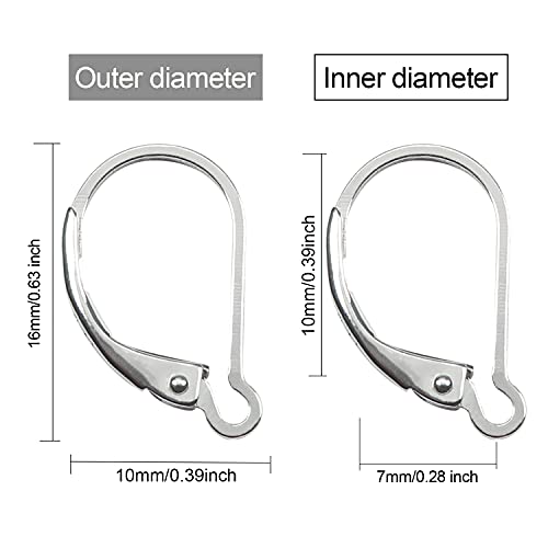 TOAOB 16pcs 925 Sterling Silver Earring Hooks Leverback French Ear Hook Ear Wire for DIY Jewelry Earring Making Supplies - Image 2