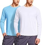 [ATHLIO] 長袖Tシャツ メンズ スポーツTシャツ 2枚セット UVカット UPF50+ 接触冷感 吸汗速乾 ランニングウェア トレーニングウェア ジム 作業着 夏用 大きいサイズ CTL23-WOC_2XL