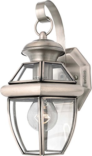 Quoizel NY8315P Newbury Outdoor Wall Lantern Wall Mount Lighting, 1-Light, 150 Watt, Pewter (12"H x 7"W)