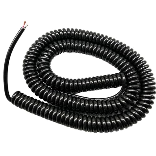 Câble spiralé à ressort 2 conducteurs 1.5mm2 en cuivre nu PU étirable 4m
