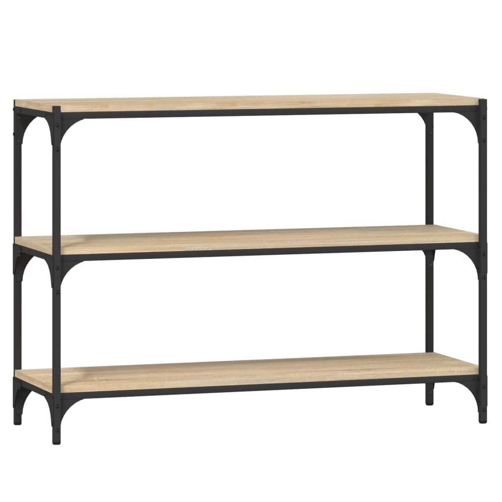 vidaXL Bücherregal, Bücherschrank mit viel Stauraum, Standregal für Wohnzimmer Büro, Lagerregal Regal, Industrie-Stil, Sonoma-Eiche Holzwerkstoff Stahl