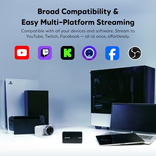Image of AVerMedia Capture Card for Streaming, 4K60 HDR Passthrough​, 1080p60 Video Recording, Ultra-Low Latency Game Streaming for Switch 2, Xbox, PS5, PC on Twitch, OBS, Win11, Mac - StreamLine MINI+ GC311G2