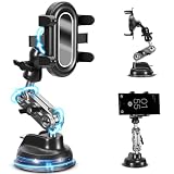 DriveSphere POV Car Recording Mount Atlas Suction Phone Mount for Windshield & Dashboard, 360° Adjustable Arm, Hands-Free Filming for TikTok, Driving Videos & Navigation