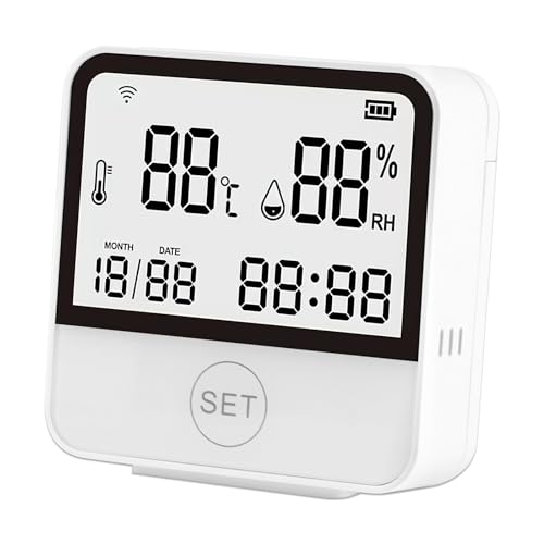 Termómetro Inteligente Wifi Higrómetro Digital Para El Hogar, con Pantalla LCD Sensor Temperatura Wifi, con App Tuya Smart Life, Monitor Remoto y Alerta Compatible con Alexa Google Home - imagen 7