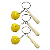 jojofuny Mini Baseball Keychain 15 Pcs Baseball Schlüsselketten Tasche Keyrings Rucksack Hängende Dekore Schlüsselanhänger für Jungenmädchen- Fans Team Baseball Party Bevorzugt