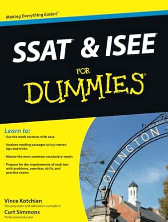 SSAT and ISEE For Dummies book cover