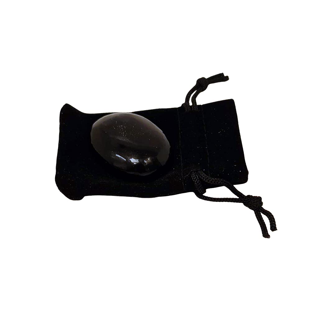 VIE Naturals Worry Thumb Stone, Black Agate, One