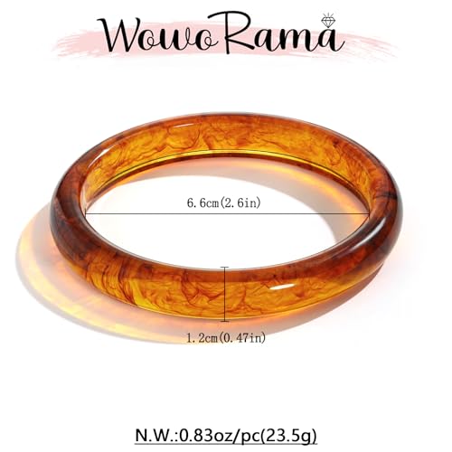 WOWORAMA Thin Acrylic Resin Bangles Bracelet for Women Dainty Round Acrylic Bracelets Cream White Tortoise Acetate Resin Bangles Simple Plastic Bracelet Jewelry