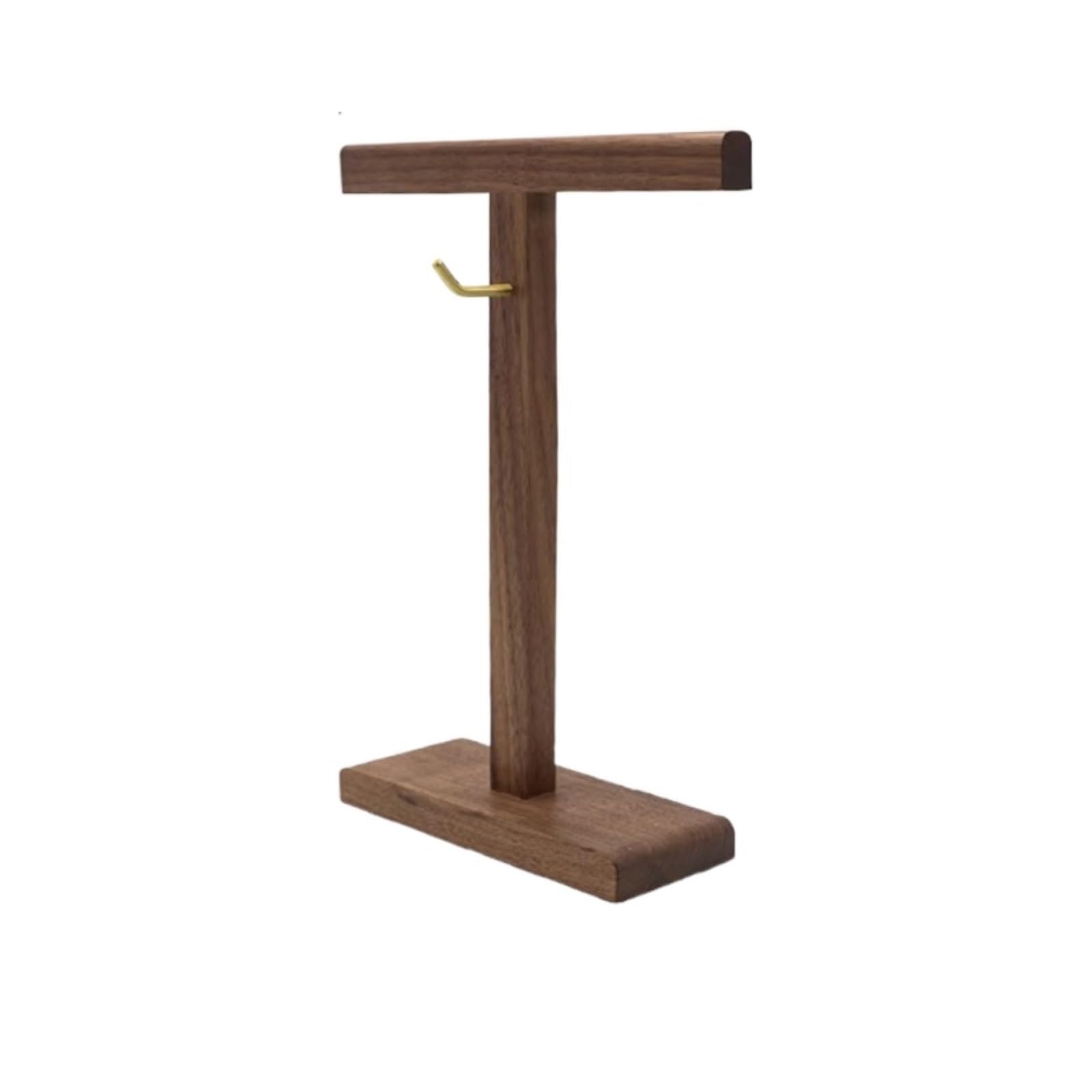 MRKU Headphone Stand Holder Headset Hook Hanger Desktop Wooden Gaming Display For Most Sizes