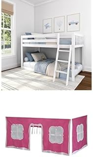 Max & Lily Fundamental Twin Over Twin Low Bunk Bed in White with Classic