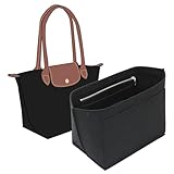 KESOIL Fit Longchamp Organizer Insert, for Long Champ Le Pliage L Bag Handbag Women, with Cup Holder, Large/Black