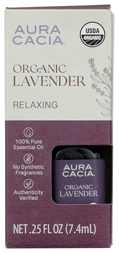Aceite Esencial Orgánico de Lavanda Aura Cacia 0.25 Fl Oz