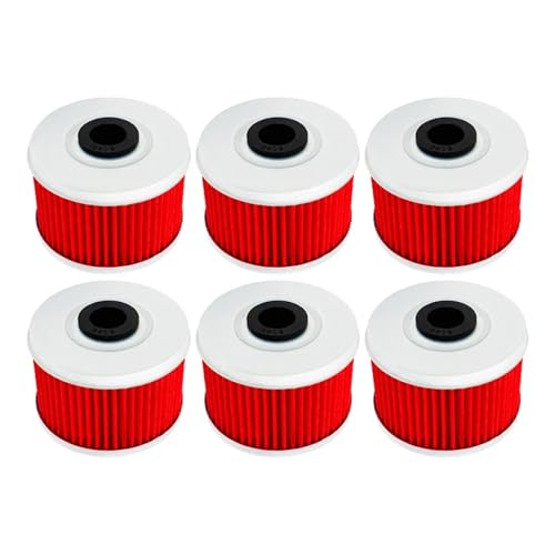 Filtro de aceite de moto compatible con TRX 300, 350, 400 y Foreman 500 (6 Uds)