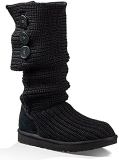 UGG Womens Classic Cardy Boot Black Size 8