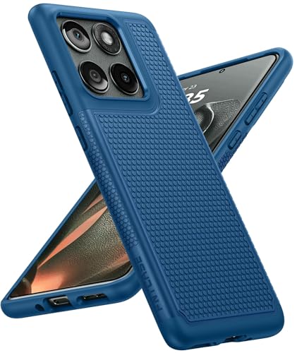 Image of FNTCASE for Motorola Edge 2025 Case: Dual Layer Protective Lightweight Duty Cell Phone Cover Shockproof Rugged with Non Slip Textured Back - Military Protection Bumper Tough - 6.7inch (Blue)