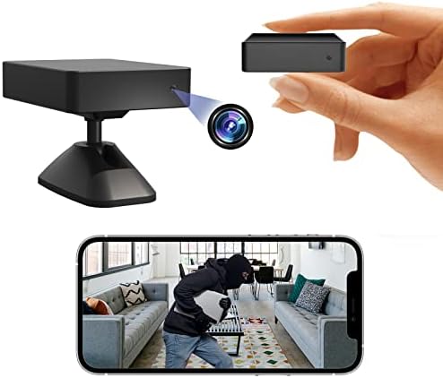 Wireless Mini Spy Hidden Camera, Slim-Small-Size 1080P Stunning Video Nanny Cam, Works With WIFI or Without, Secret Cameras for Home, 520mAh Backup Battery