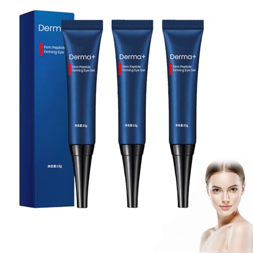 AEEHFENG Dobshow DERMA+ Firm Peptide Firming Eye Gel,Open Eyes Awaken Peptide Lifting Eye Gel,Natural Lifts Firming Eye Serum for Remove Eye Bags, Dark Circles & Eye Wrinkles (3 Pack)