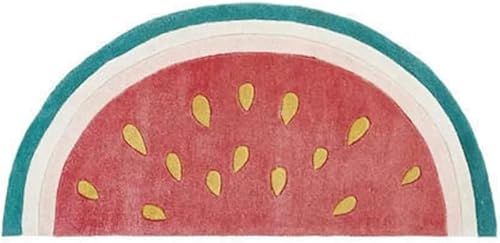 KryZaro レモンスイカ柄フルーツドアマット 室内/屋外カーペット(滑り止め・防水・易洗浄 ロープロファイル冬季用 45×65cm)