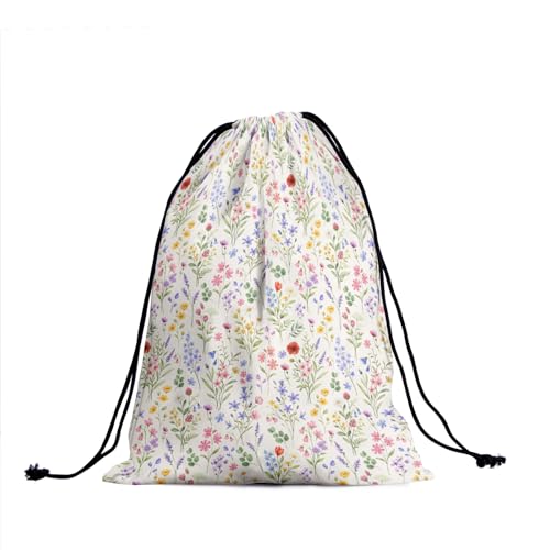 Image of Nerxy Wildflower Grip Bag - Spring Summer Gymnastics Grip Bag Colorful Floral Gymnasts Gym Bag Flower Drawstring Gift Bag Gym Storage Pouch for Sports Party Favors