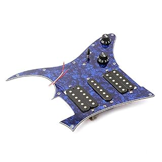 Pickguard pré-câblé HSH Humbuker pour guitare Ibanez (Blue Pearl) - Les Beatles, Paul McCartney, John Lennon, RIngo Starr, George Harrison Pickguard pré-câblé HSH Humbuker pour guitare Ibanez (Blue Pearl) – Image 2
