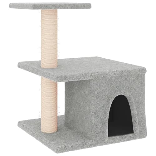 Arbre à chat anti-ennui avec niche et griffoir sisal pour protéger vos meubles de salon