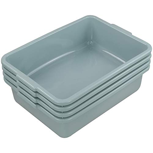Hespama 13L Wash Tub Basin, Mint Green Utility Commercial Bus Tub Box, 4 Packs