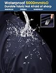 COOFANDY Men's Waterproof Rain Jacket with Hood Lightweight Windproof Outdoor Active Long Raincoat