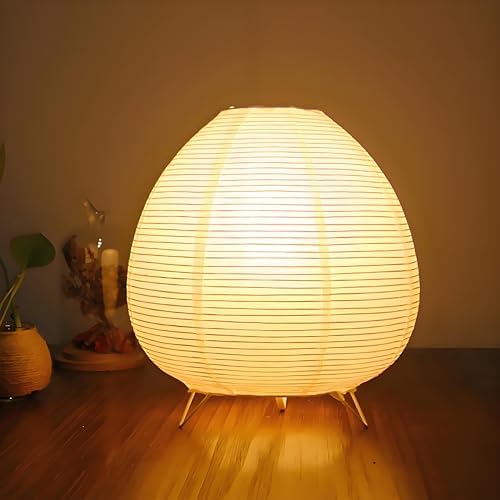Lampe de Chevet en Papier de Riz, Lampe Japonaise, Abat-Jour Blan...