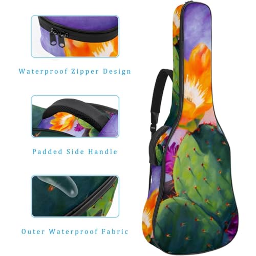 Sac pour guitare imperméable avec imprimé fleurs violets