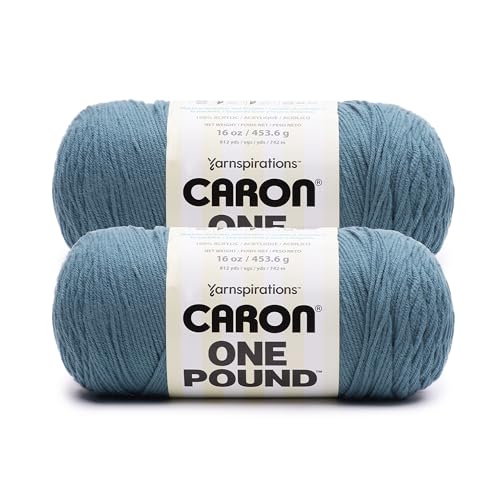 Image of Caron One Pound Soft Yarn for Crocheting & Knitting, Canal, 2-Pack | #4 Worsted Medium, Soft 100% Acrylic Yarn for Crochet, Knitting, Blankets and Crafts, 812yds, 453.6g /16oz per skein