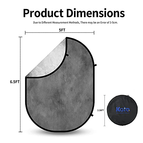 Kate Pop Up Collapsible Backdrop For Photography Folded Double Side Gray Grey Collapsible Background For Photographers, 5X6.5Ft #TOP1