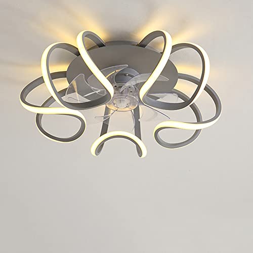 Ventilateur de plafond avec lampe LED 60W tricolore réglable et lustre silencieux