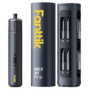 Fanttik S1 Pro Electric Screwdriver, Power Screwdriver with16 S2 Steel Bits, 3 Torque Settings, Max 6 N.m, 2000mAh Battery, LED Light & 1/4”Hex, Ideal Tool for Furniture & Gaming PC