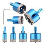 Inodiref Diamond Core Drill Bit Set 20/25/35/50mm with Pilot Center Drill Bit Vacuum Brazed Diamond Hole Saw diamond Drill Bits For Porcelain Tiles Glass Ceramics Marble Granite