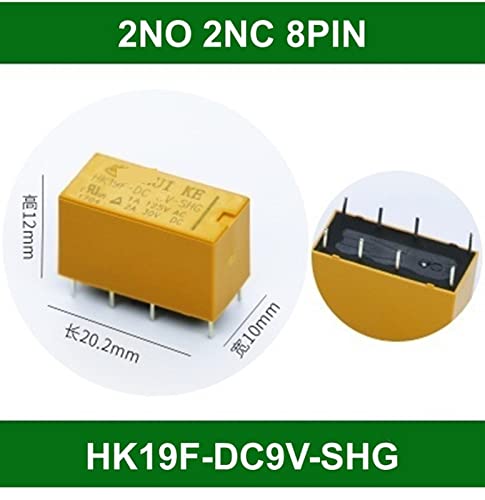 Relés HK19F-DC9V-SHG interruptores electromagnéticos de 9 voltios y 2A 2