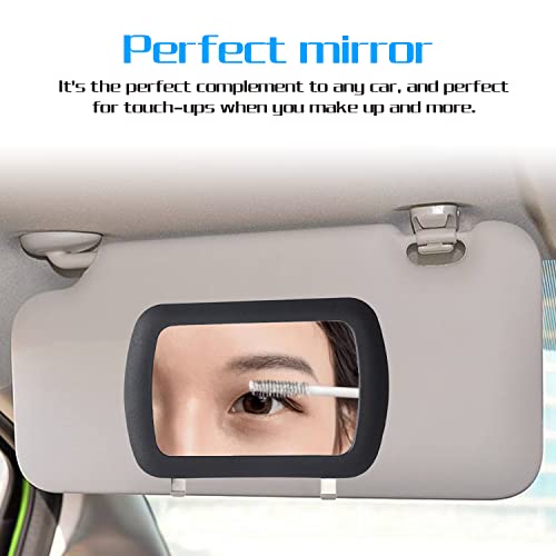jeseny 1PC Sun Visor Mirror Car Makeup Vanity Mirror Car Visor Cosmetic Vanity Mirror Clip Sun-Shading Mirror Deluxe Visor Mirror Clip on for Most Cars Auto Accessories 6.65"x4.33"/16.9x11cm Black