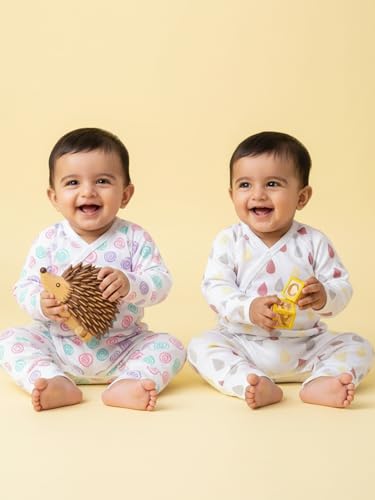 Image of The Mom Store Baby Romper Jabla Style Combo For Boys And Girls | Cotton | Soft Infant Bodysuit | Trendy Stylish Sleepwear For Newborn Baby | Printed | Unisex Comfortable Everyday Baby Wear