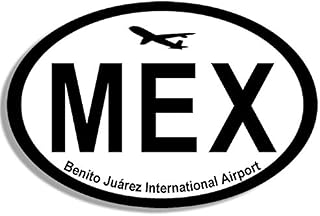 Oval MEX Benito Juarez Airport Code Sticker (Jet Fly hub Pilot Mexico City)